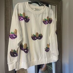 Mardi Gras sweatshirt masks